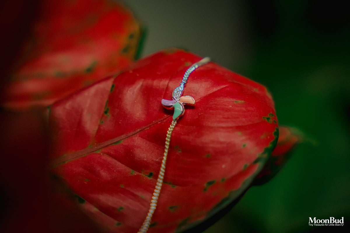 MoonBud Kids’ Colorful Butterfly Pendant Necklace