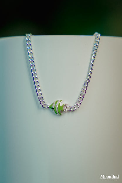 Lime Splash Fish Necklace for Kids