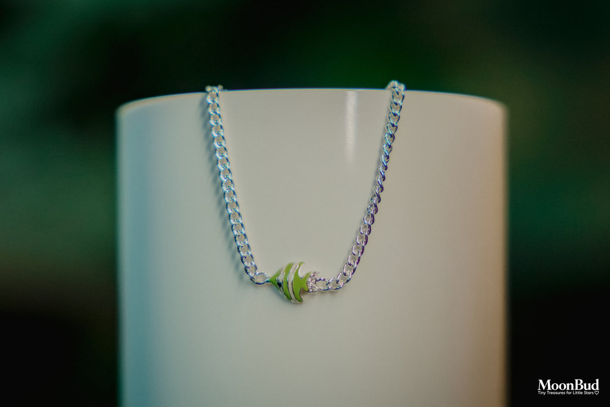 Lime Splash Fish Necklace for Kids