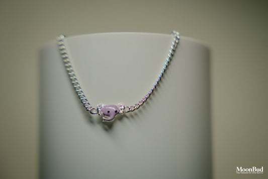 MoonBud Kids’ Purple Elephant Pendant Necklace – Cute Silver-Tone Chain
